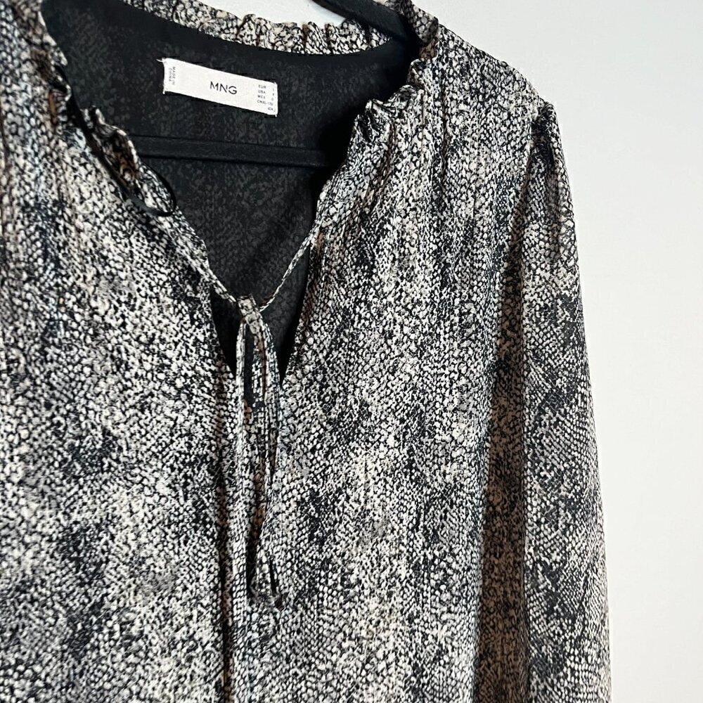 Mango black snakeskin print boho dress - Picture 3 of 6